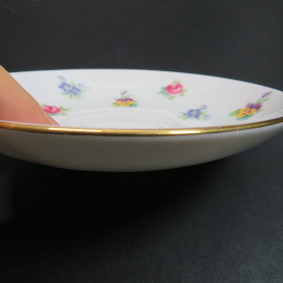 Crown Staffordshire Tea Cup & Saucer fine bone china Rose Pansy Gold Rim - Picture 5 of 16